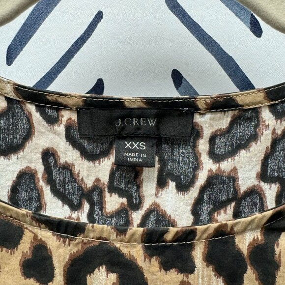 J Crew Leopard Print Ruffle Sleeve Top - XXS - Picture 3 of 5
